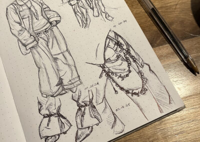 an image from my sketchbook of various pen sketches
